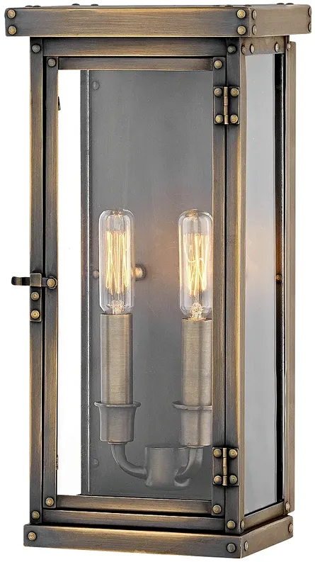 Hamilton 14 1/4" High Dark Antique Brass Outdoor Wall Light