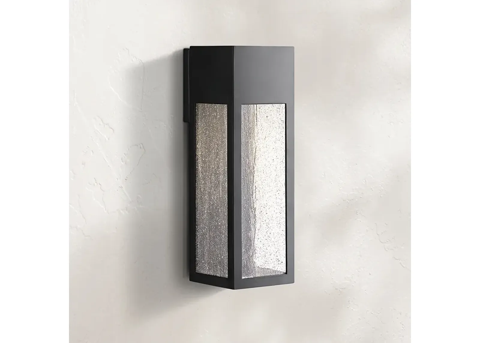 Hinkley Rook 15" High Satin Black Rectangular LED Outdoor Wall Light