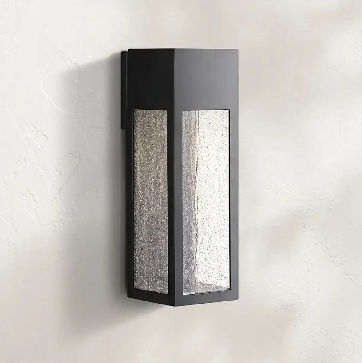 Hinkley Rook 15" High Satin Black Rectangular LED Outdoor Wall Light