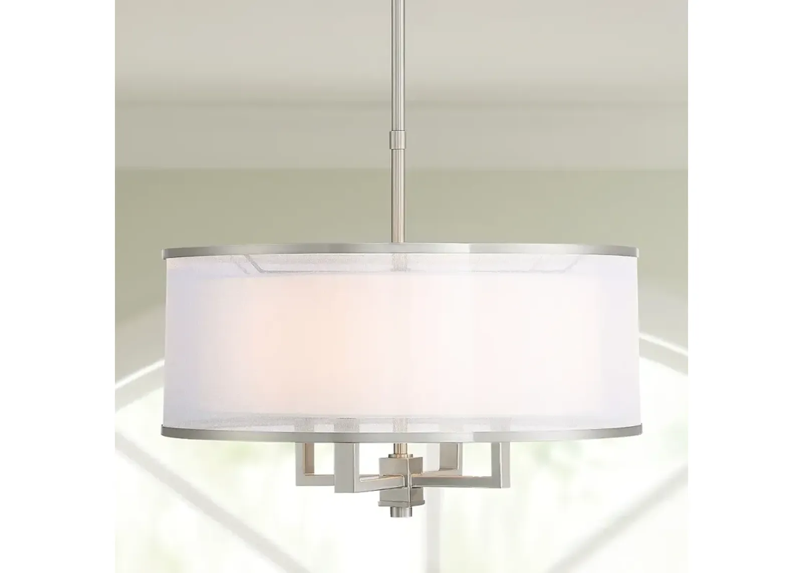 Possini Euro Glover 21" Wide Brushed Nickel 4-Light Modern Pendant