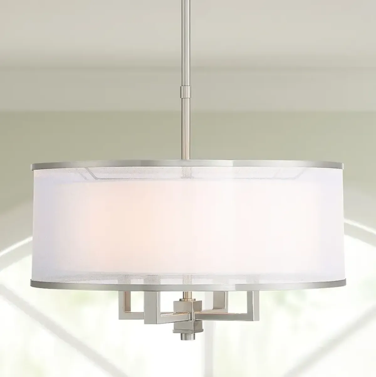 Possini Euro Glover 21" Wide Brushed Nickel 4-Light Modern Pendant