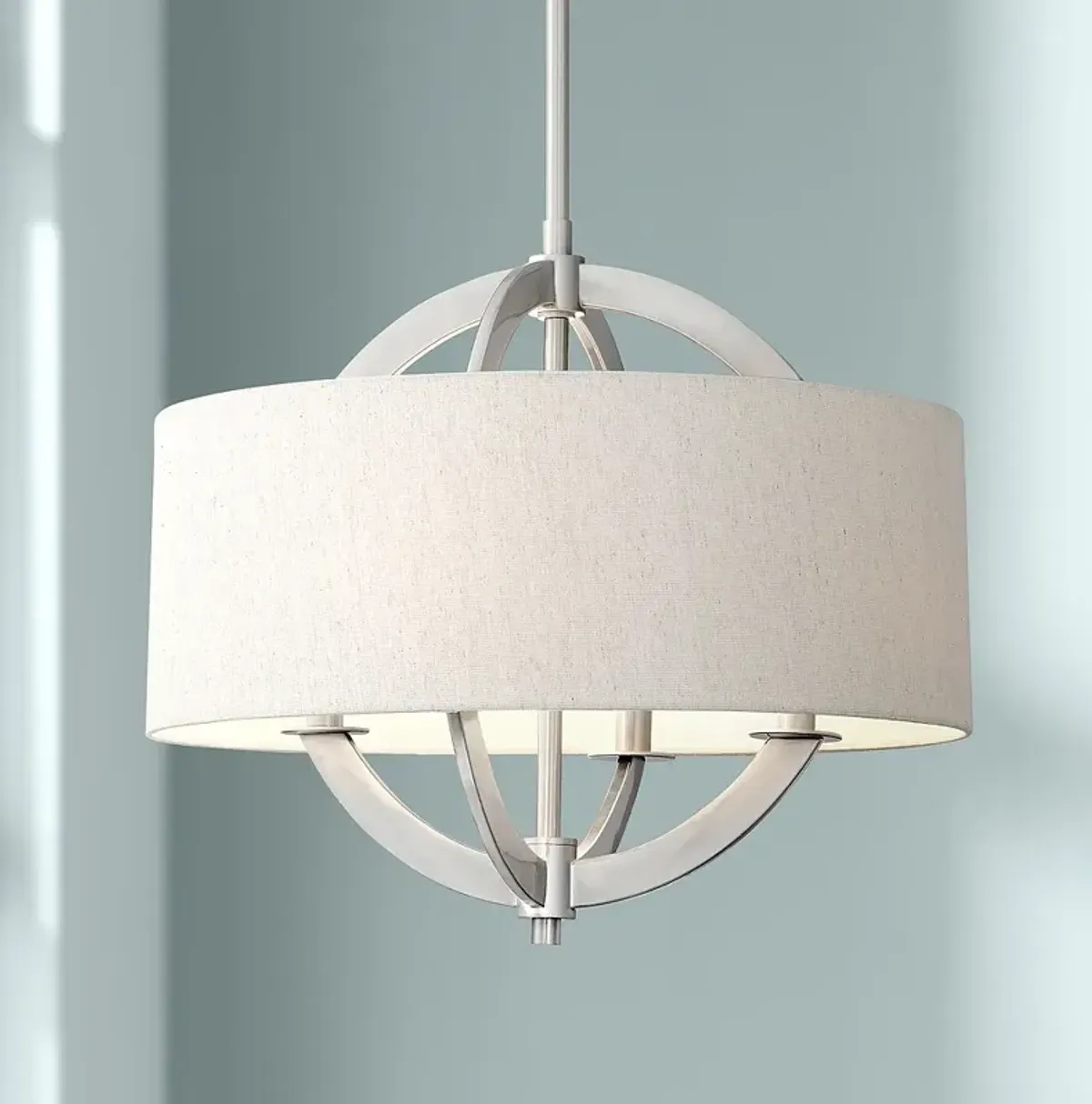 Possini Euro Saturna 21" Wide Brushed Nickel Pendant Light