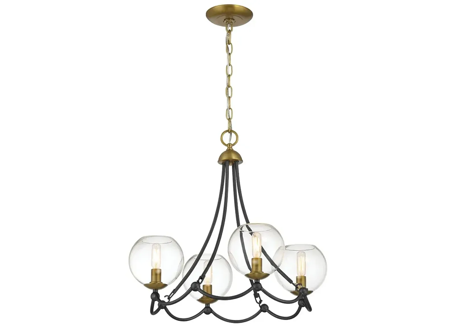 Vantage Kearney Park 4-Light Black and Soft Brass Chandelier