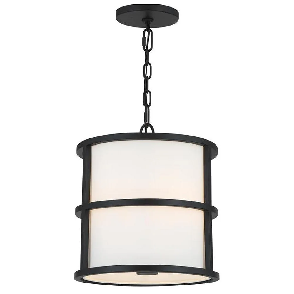 Brian Patrick Flynn for Crystorama Hulton 3 Light Matte Black Pendant