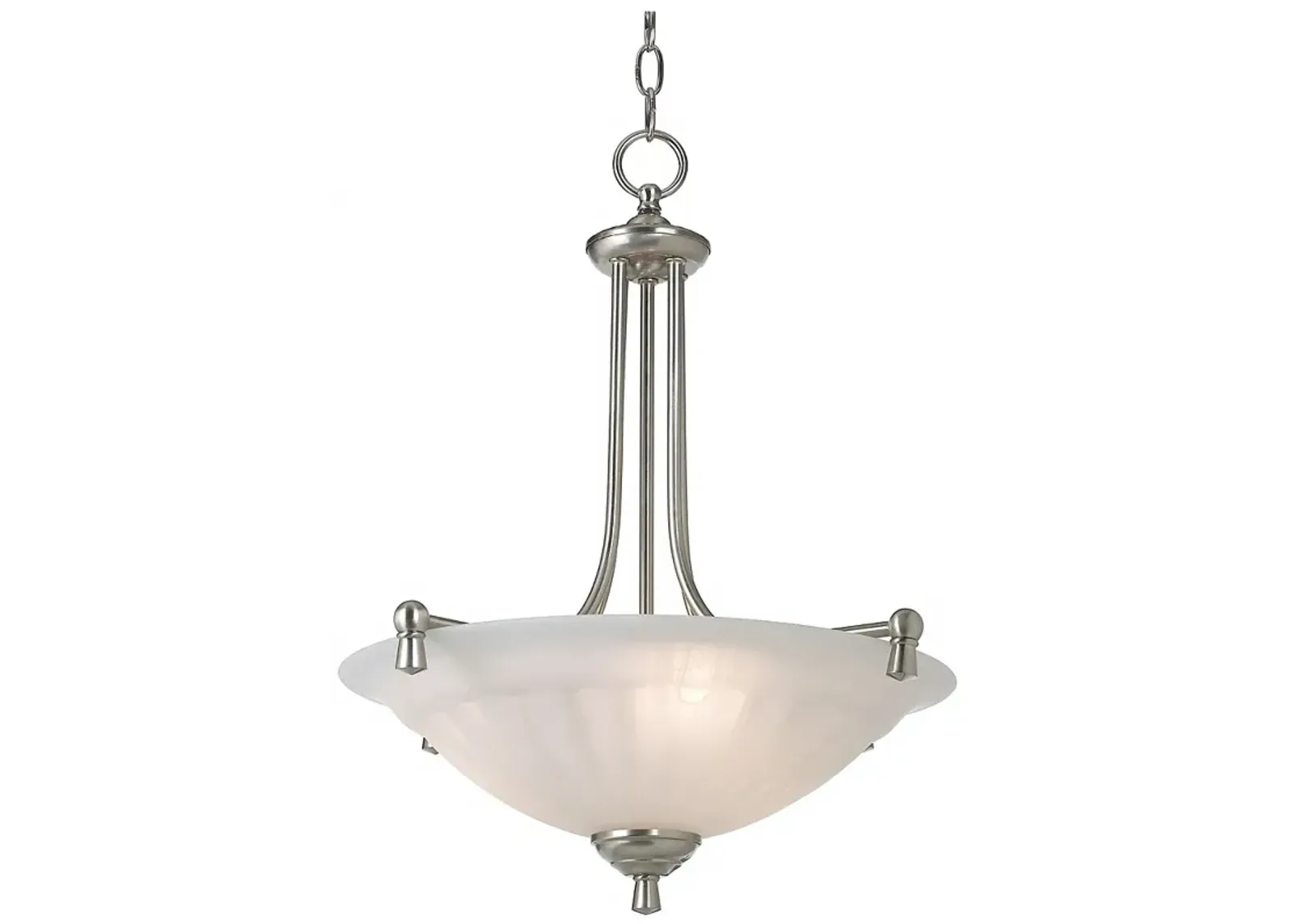 Regency Hill Burlington 23" Brushed Steel and Glass Pendant Chandelier