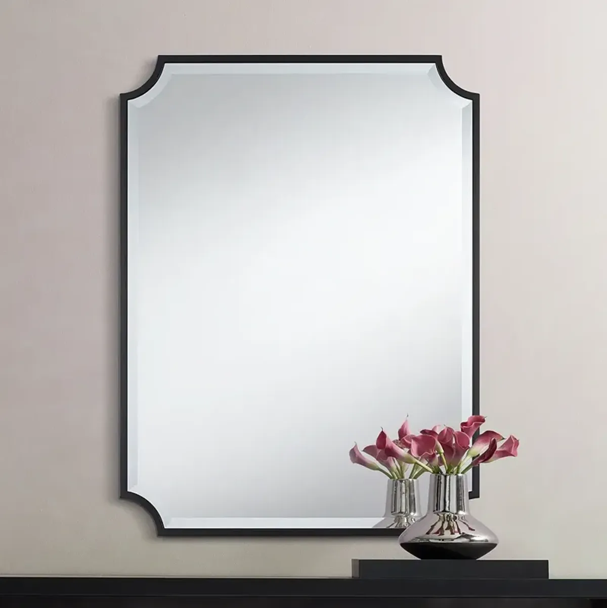 Noble Park Jacinda 30" x 40" Cut Edge Black Wall Mirror