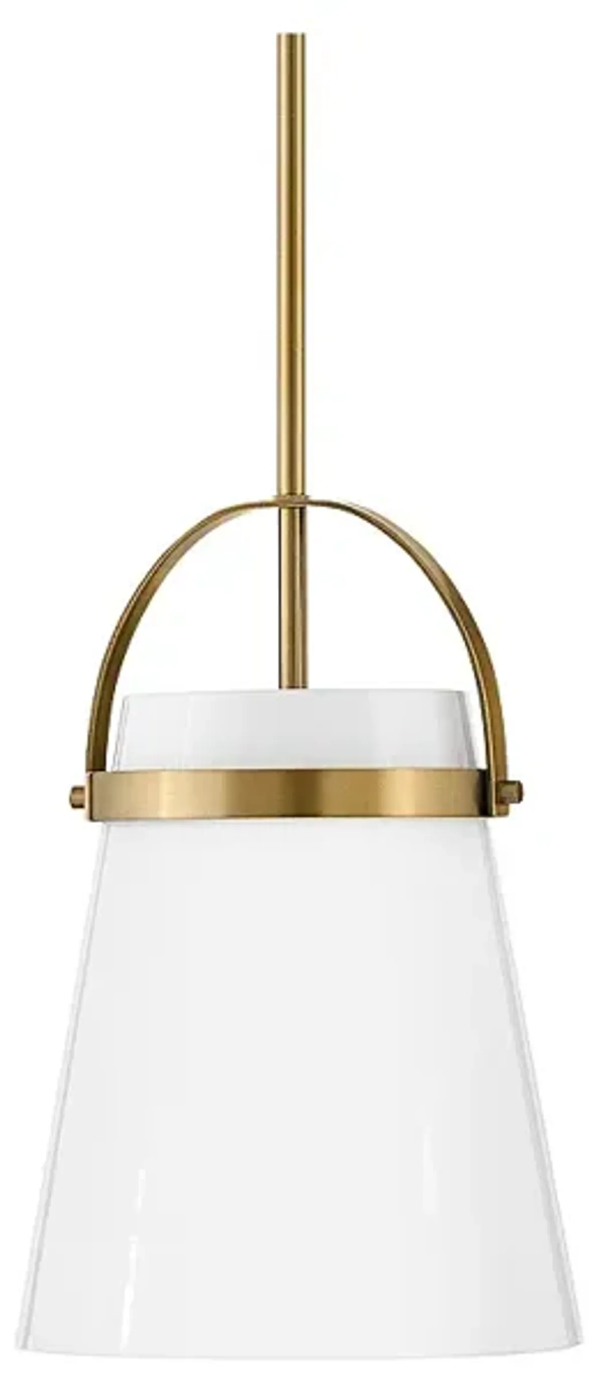 Hinkley Tori 9" Wide Lacquered Brass and Opal Glass Mini Pendant Light