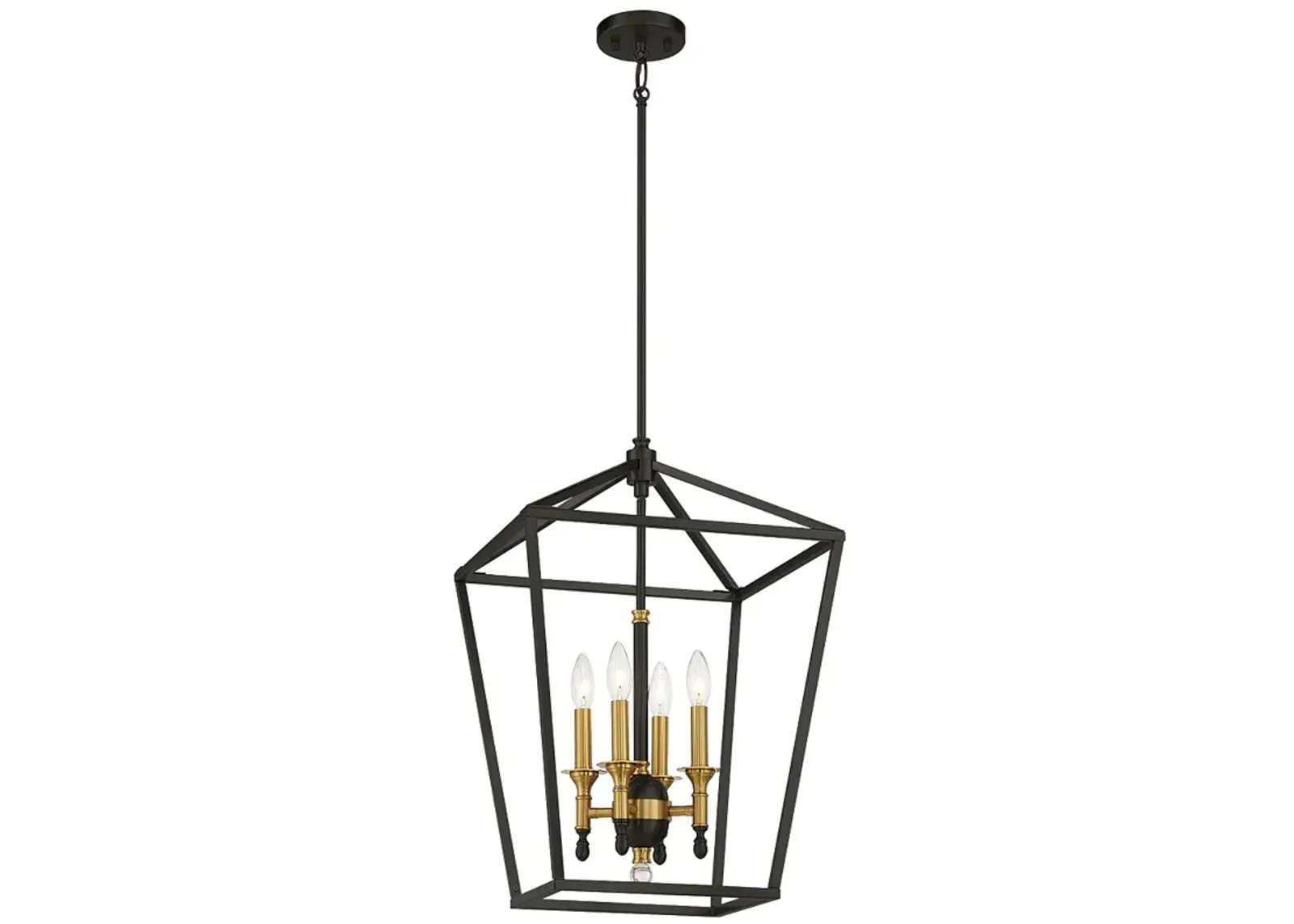 Minka Lavery Townhall 4-Light Coal and Soft Brass Pendant