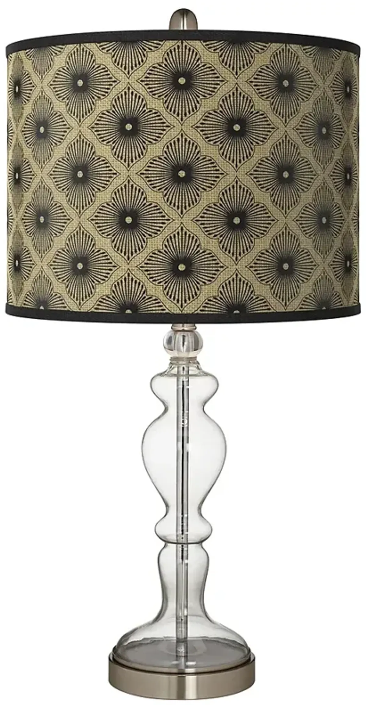 Rustic Flora Giclee Apothecary Clear Glass Table Lamp