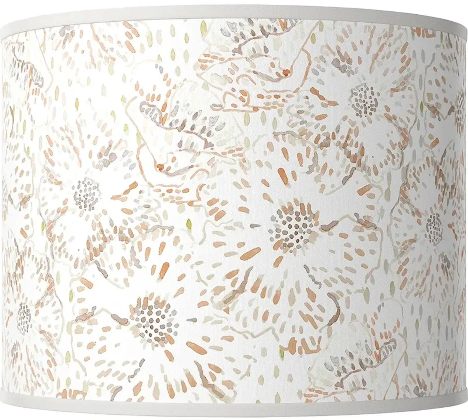 Windflowers White Giclee Round Drum Lamp Shade 14x14x11 (Spider)