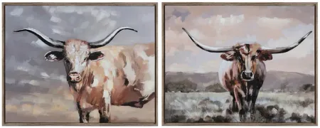 Crestview Collection Texas Longhorns Framed Canvas Set of 2