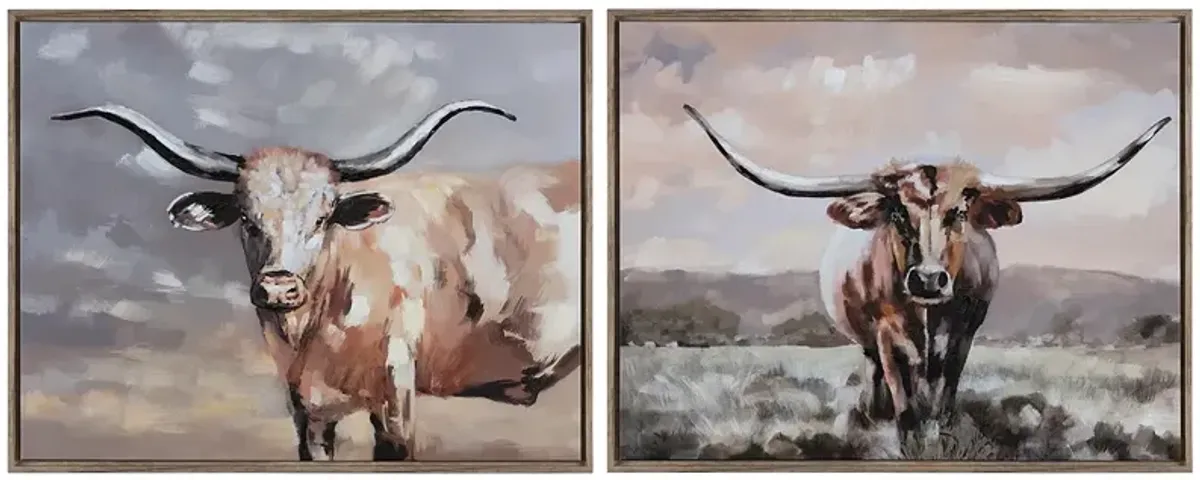 Crestview Collection Texas Longhorns Framed Canvas Set of 2