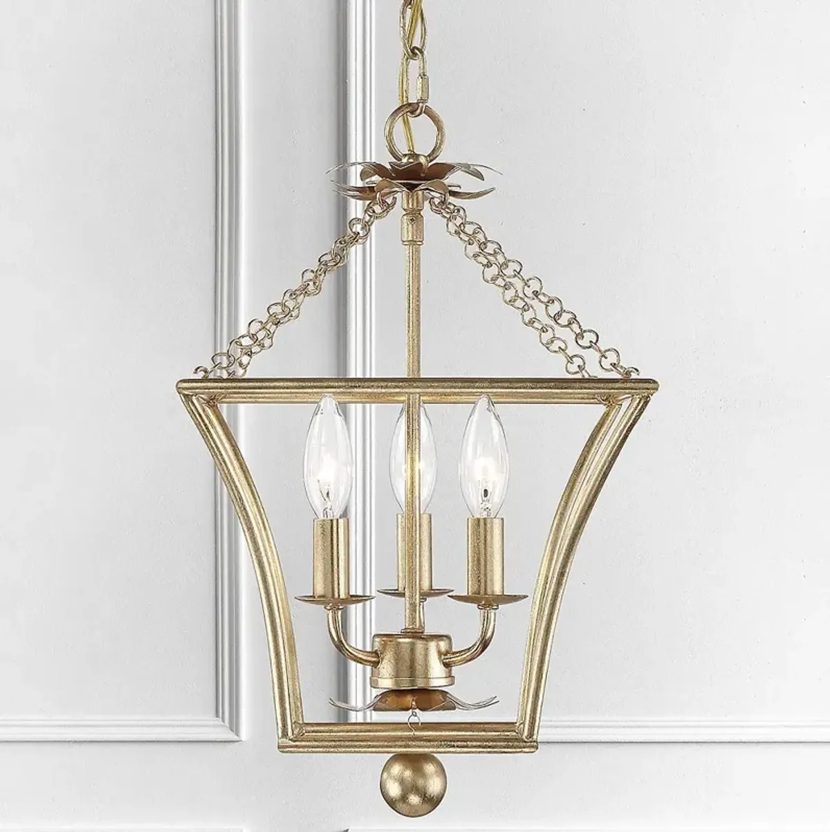 Crystorama Broche 11"W Antique Gold 3-Light Mini-Chandelier