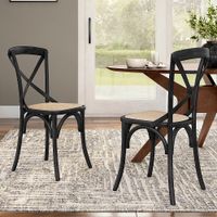 Neyo Black Wood Side Chairs Set of 2