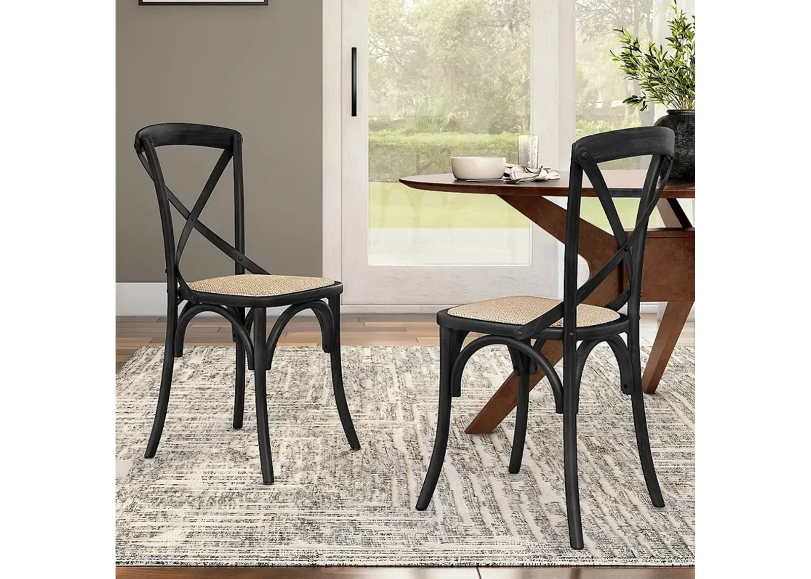 Neyo Black Wood Side Chairs Set of 2