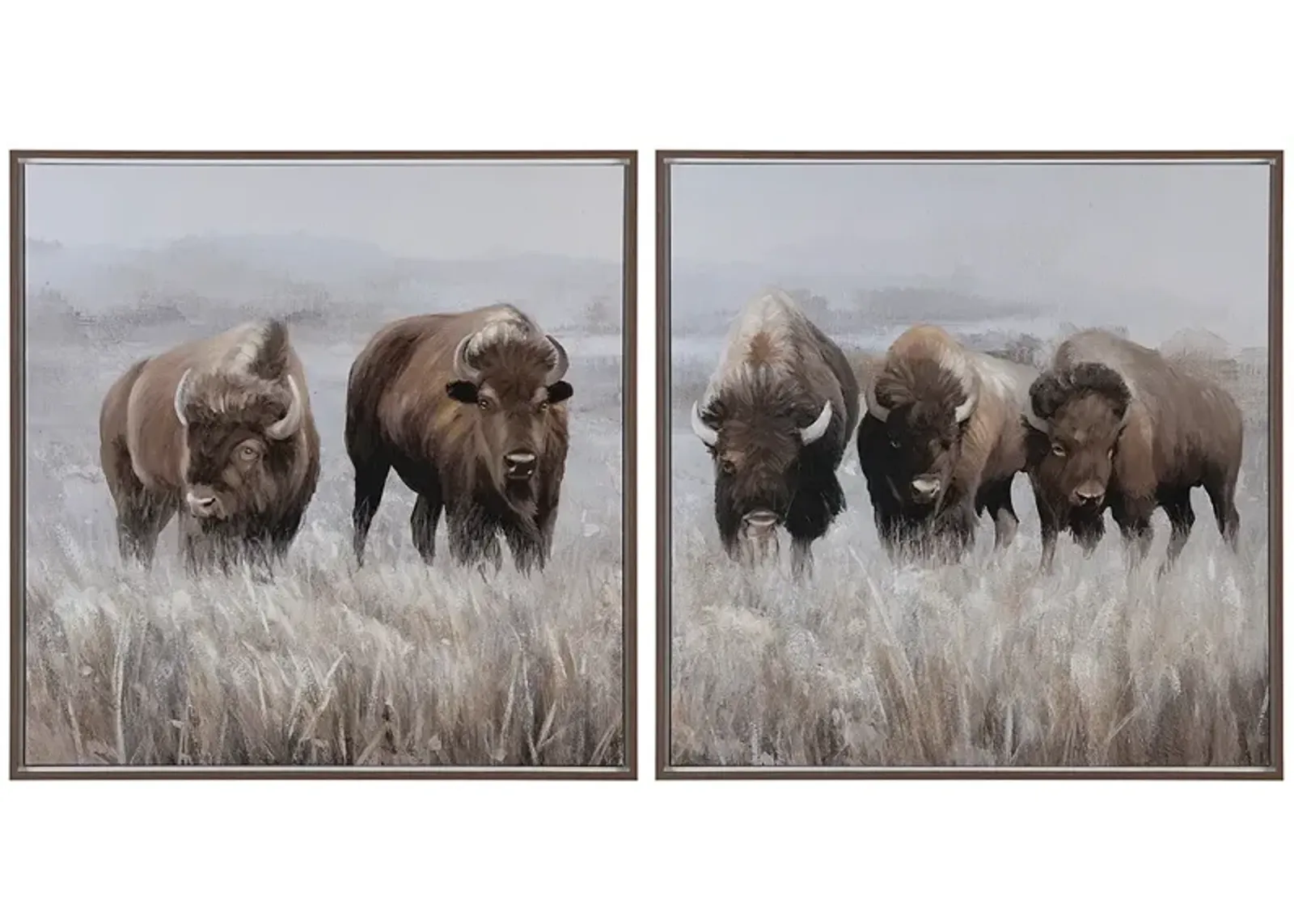 Crestview Collection Grazing Herds Framed Canvas Set of 2