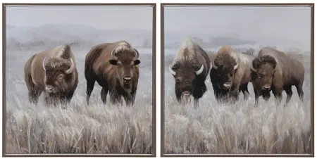 Crestview Collection Grazing Herds Framed Canvas Set of 2