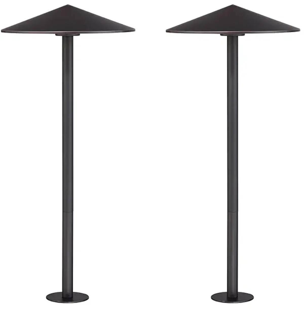 Kobe 21"H Bronze Cone Landscape Path Lights Set of 2