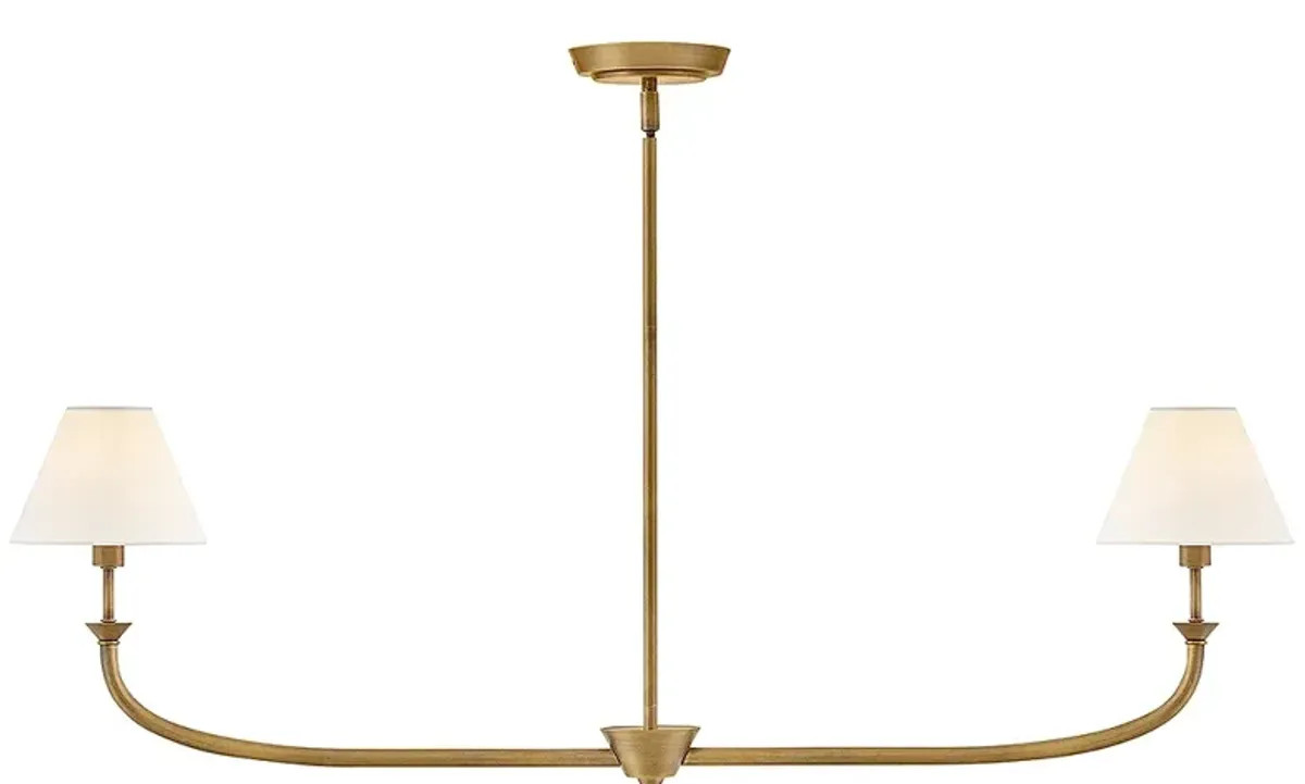 Hinkley Chandelier Greta Medium Two Light Linear 41" Heritage Brass