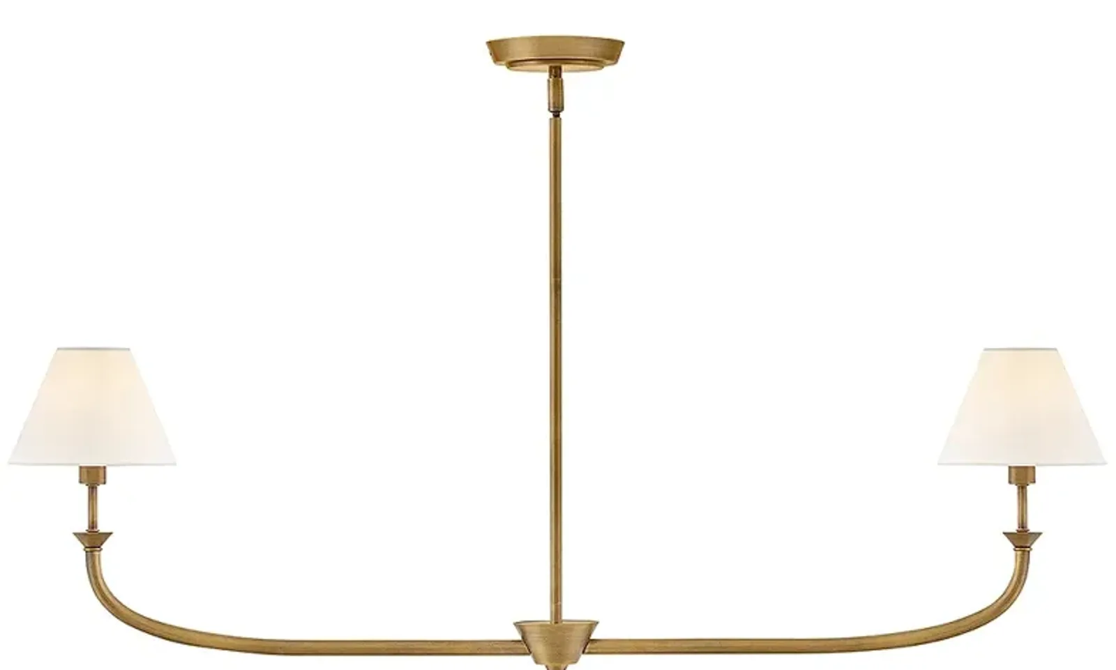 Hinkley Chandelier Greta Medium Two Light Linear 41" Heritage Brass