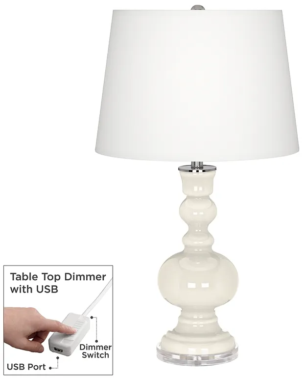 Color Plus Apothecary 30" West Highland White Lamp with USB Dimmer