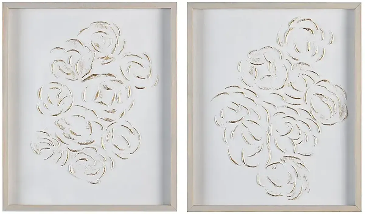 Natural Florals 23 1/2" High 2-Piece Framed Wall Art Set
