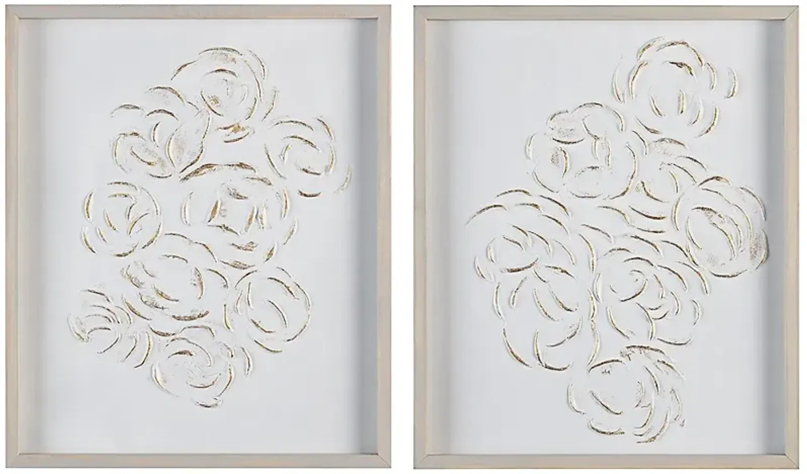 Natural Florals 23 1/2" High 2-Piece Framed Wall Art Set