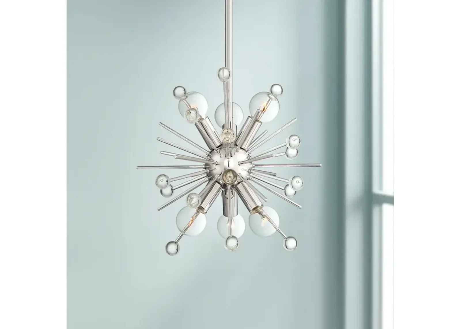 Possini Euro Janae 12" Wide Polished Nickel Sputnik Pendant