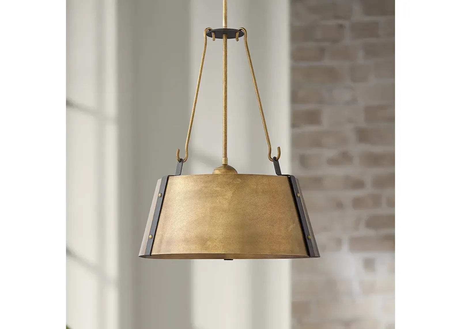 Hinkley Cartwright 19 1/2" Wide Rustic Brass Pendant Light