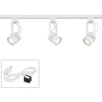 Linear 3-Light White Finish LED Bullet Lights Plug-In Track Light Kit