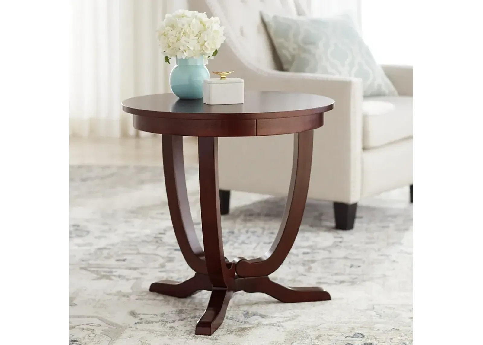 Nash-II 24" Wide Espresso Round Accent Table