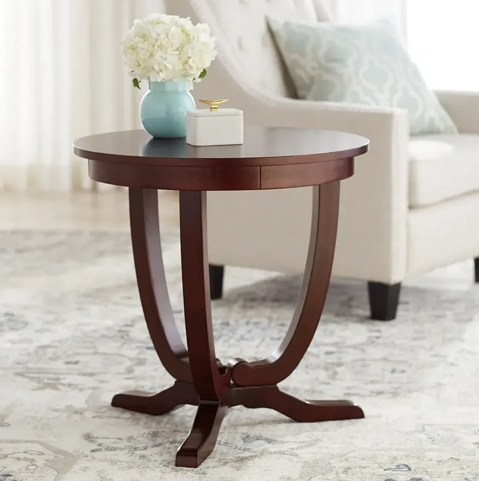 Nash-II 24" Wide Espresso Round Accent Table