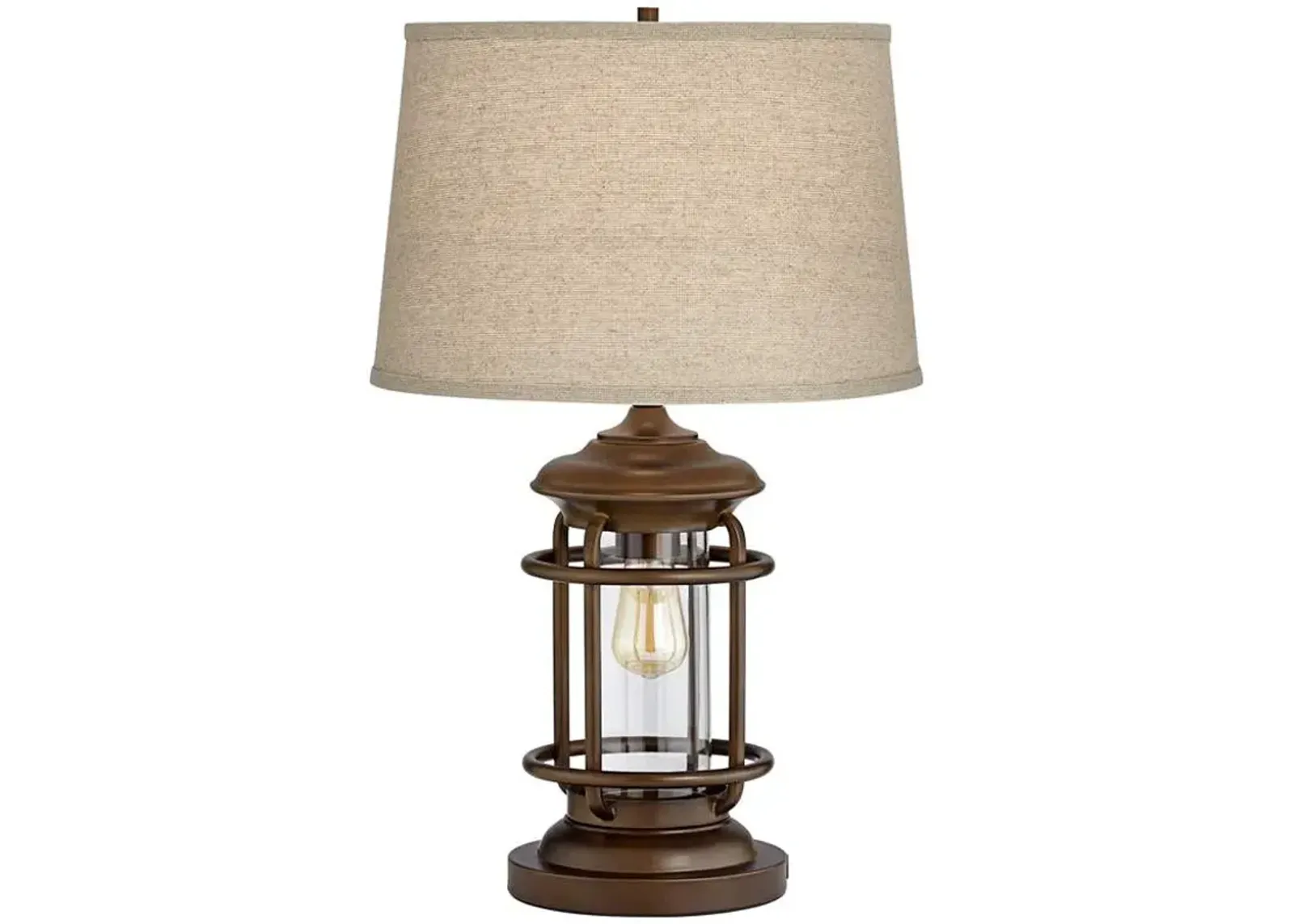 Franklin Iron Works Andreas 26" Industrial Night Light USB Table Lamp