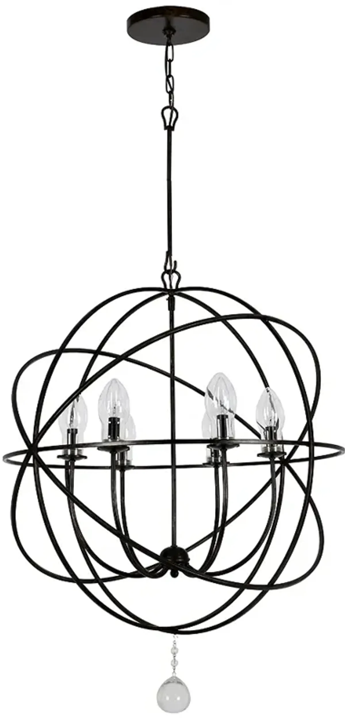 Solaris 6 Light English Bronze Sphere Outdoor Chandelier