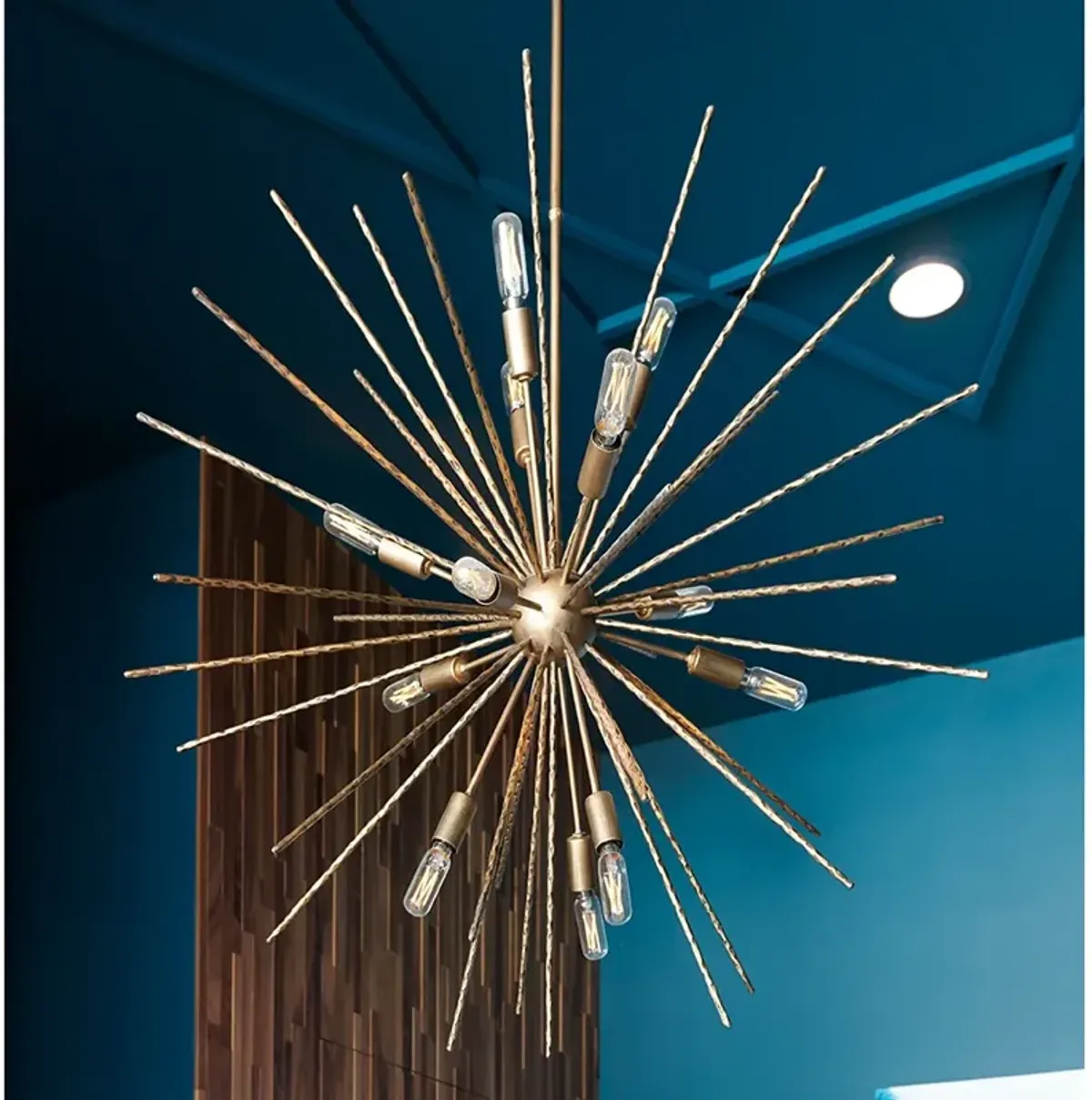 Chandelier Tryst-Medium Orb-Burnished Gold