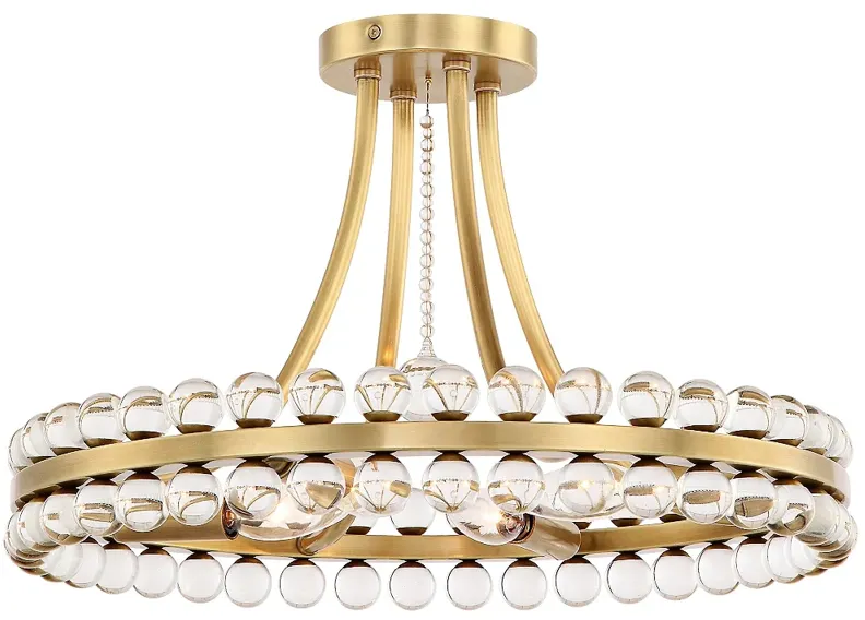 Crystorama Clover 18" Wide Aged Brass Ceiling Light