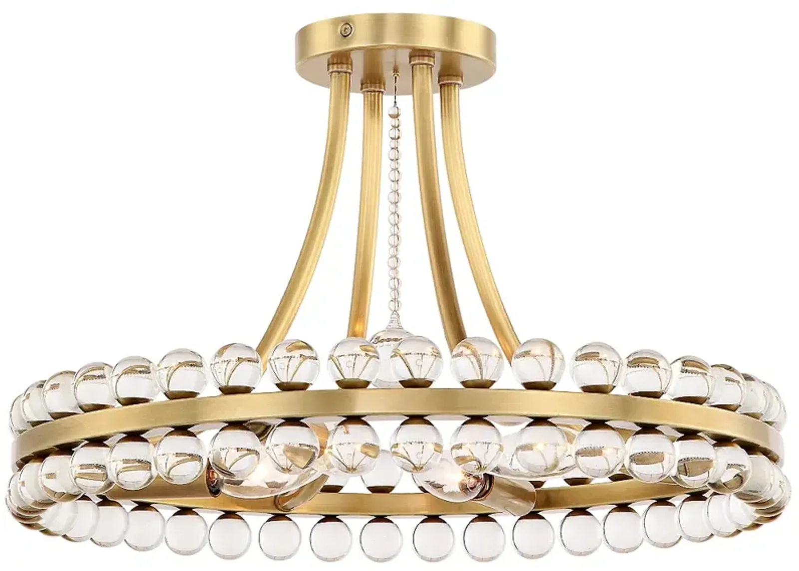 Crystorama Clover 18" Wide Aged Brass Ceiling Light