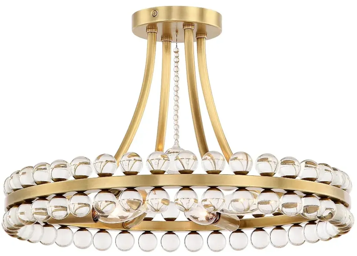 Crystorama Clover 18" Wide Aged Brass Ceiling Light