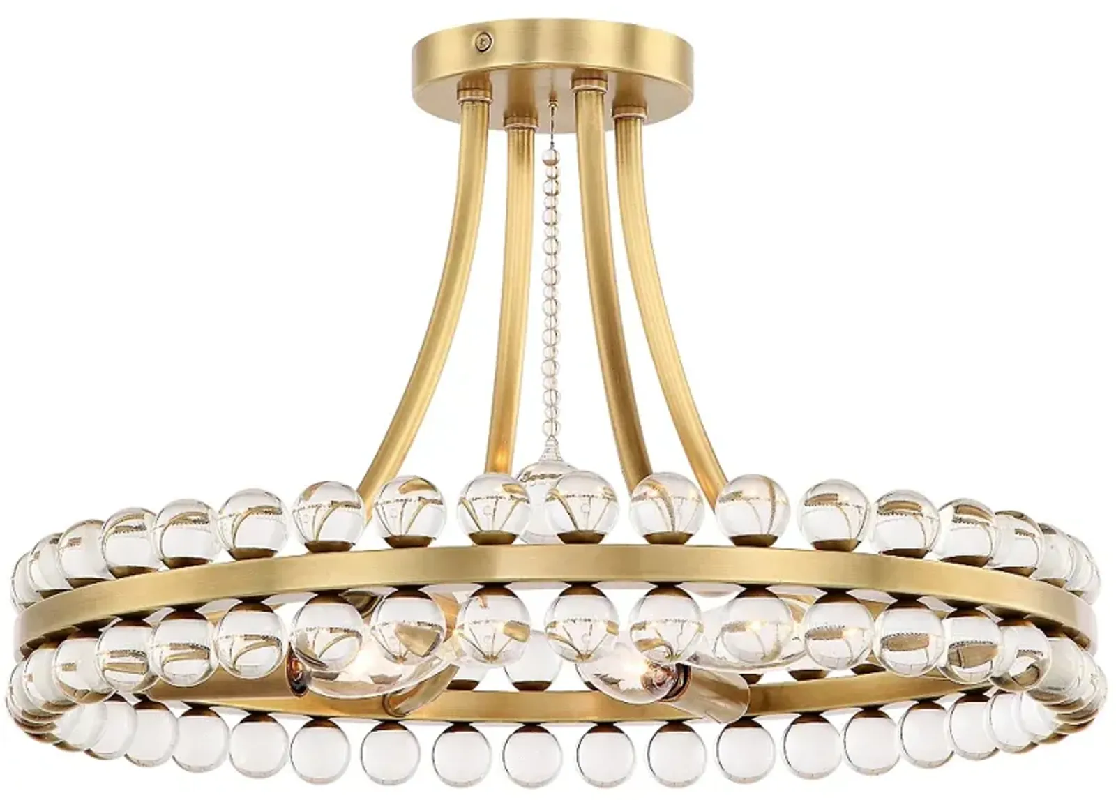 Crystorama Clover 18" Wide Aged Brass Ceiling Light