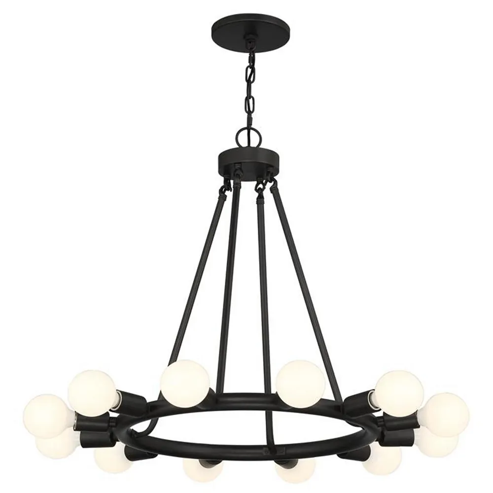 Dakota 12 Light Black Chandelier