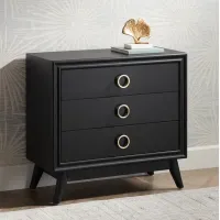 Crestview Collection Oslo 32"W Black 3-Drawer Accent Chest