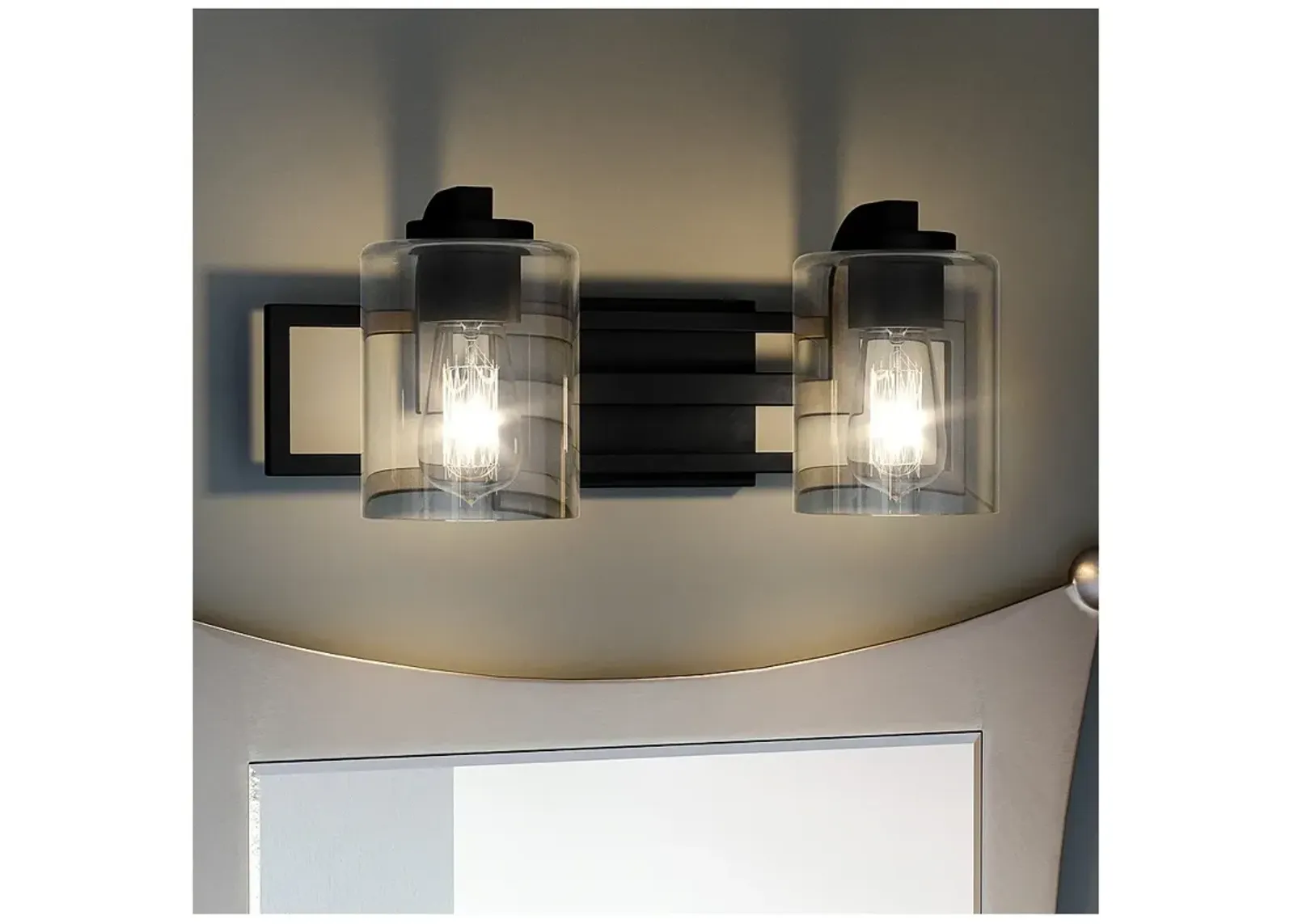 Quoizel Lansdowne 7 1/4"H Matte Black 2-Light Wall Sconce