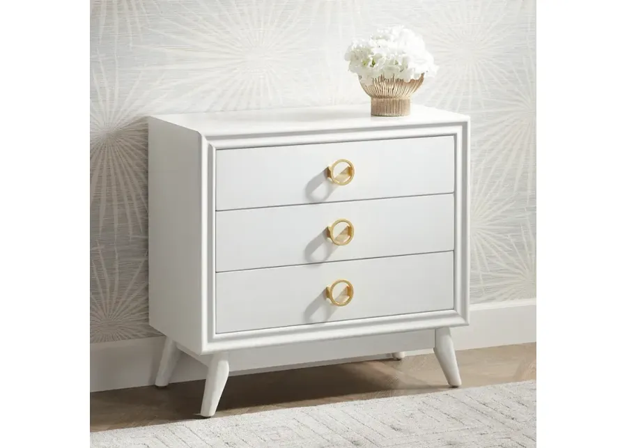 Crestview Collection Oslo 32"W White 3-Drawer Accent Chest