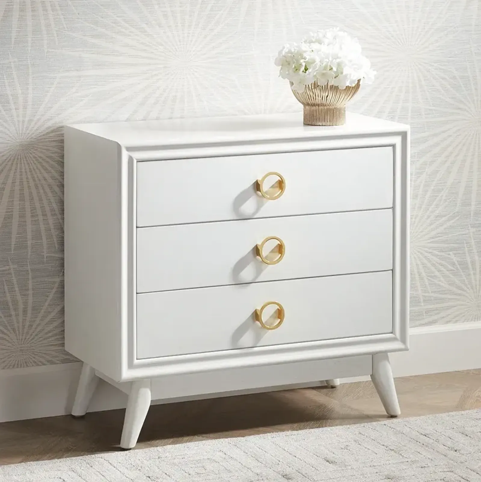 Crestview Collection Oslo 32"W White 3-Drawer Accent Chest