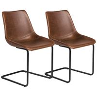 Flynn Dark Brown Leatherette Side Chairs Set of 2