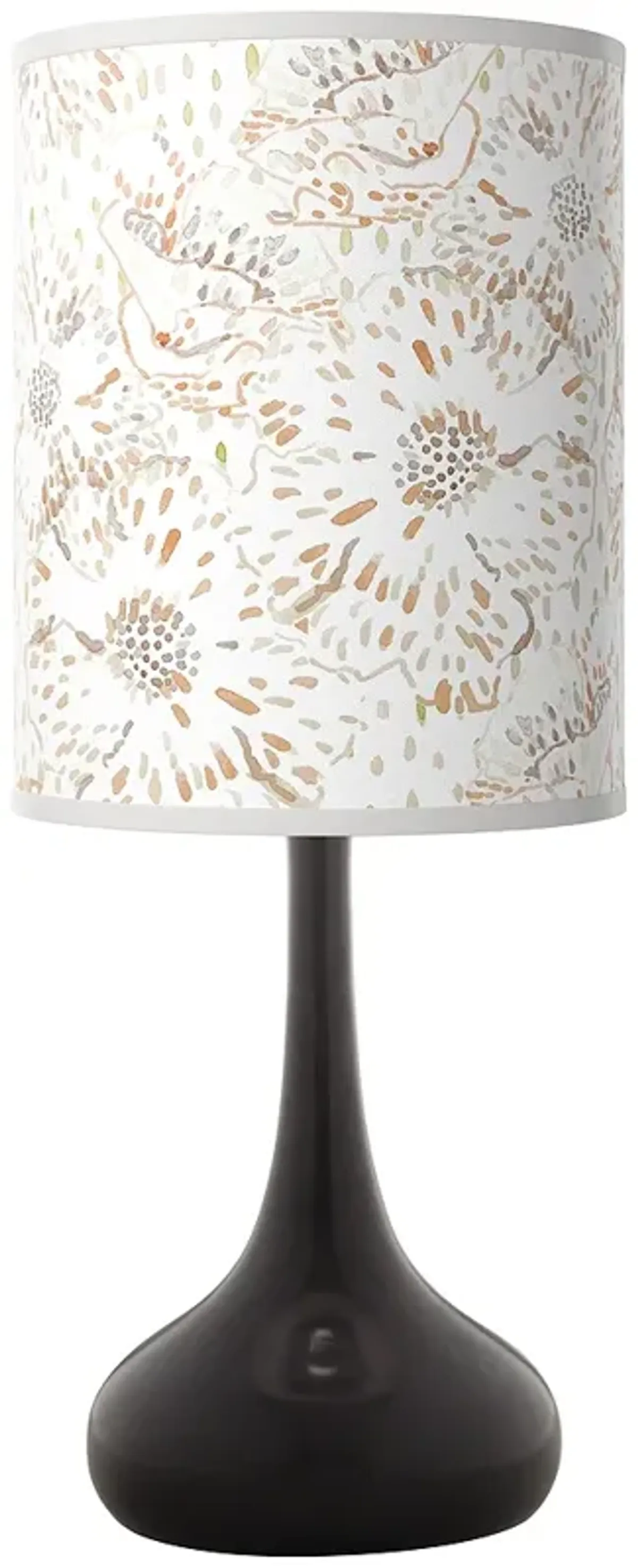 Windflowers Giclee Black Droplet Table Lamp