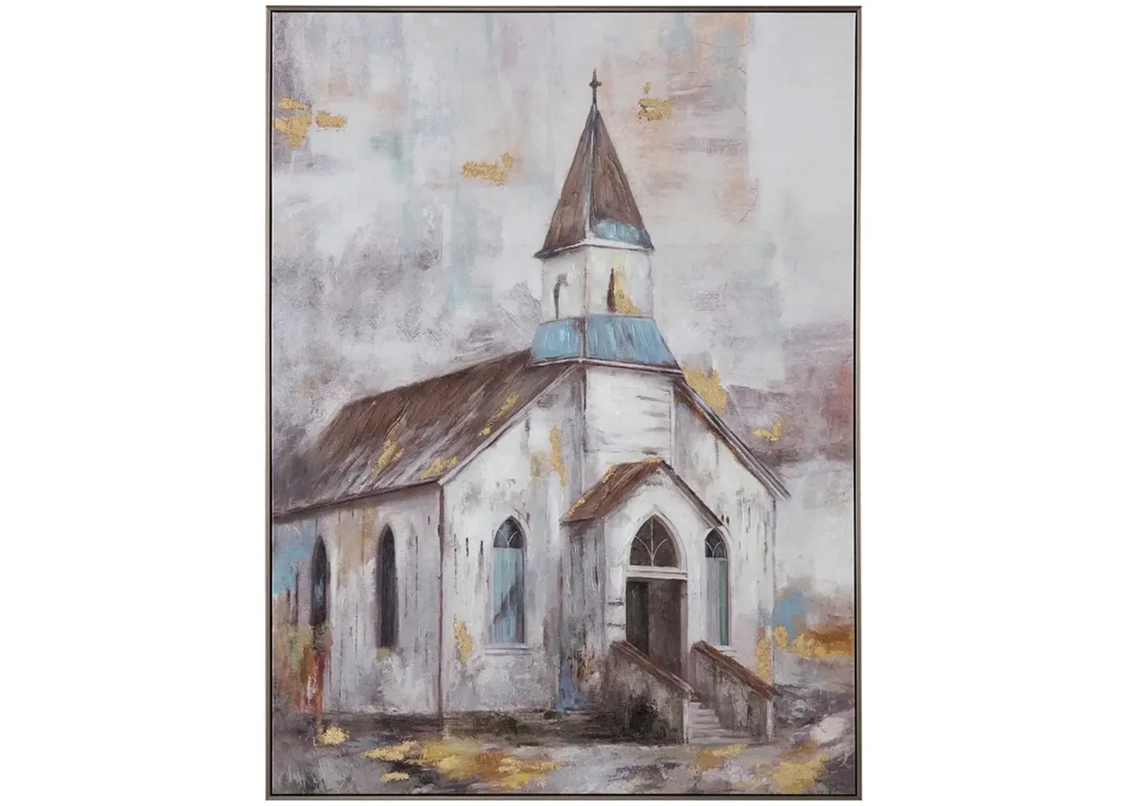 Crestview Collection Steeple Framed Canvas Wall Decor