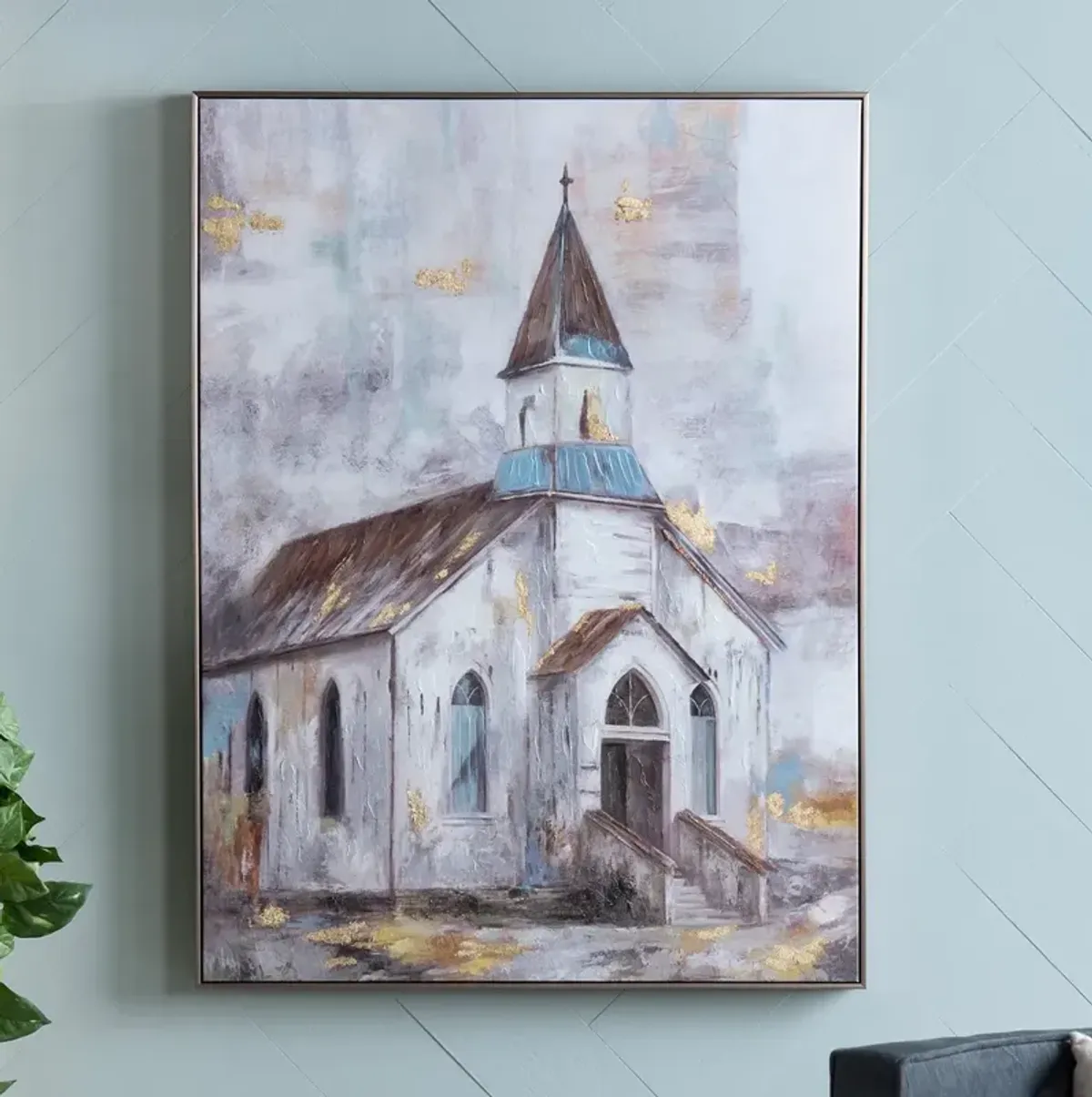 Crestview Collection Steeple Framed Canvas Wall Decor