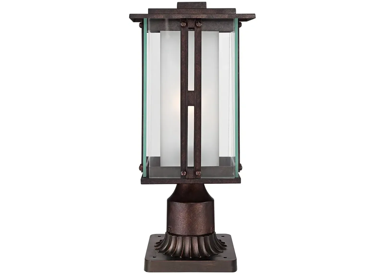 Franklin Iron Fallbrook 15 3/4" Bronze Post Light with Pier Mount