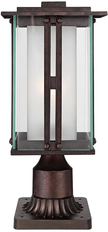 Franklin Iron Fallbrook 15 3/4" Bronze Post Light with Pier Mount